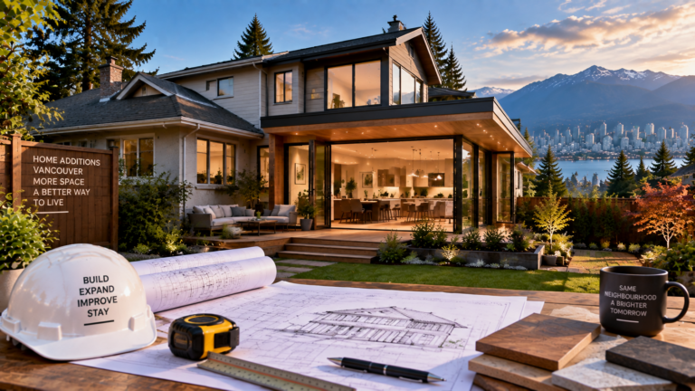 Modern home addition in Vancouver showing expanded residential living space with contemporary design and construction planning