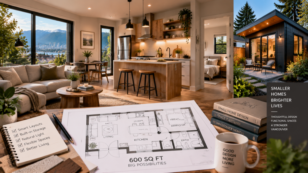 Modern small home floor plan design in Vancouver with efficient layout and compact living space