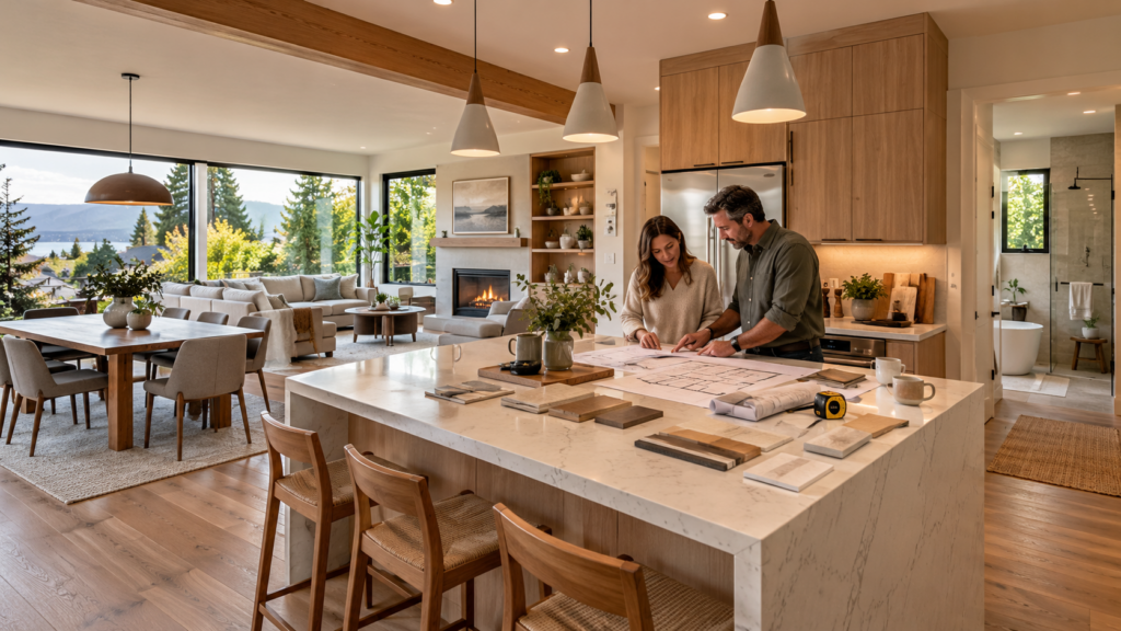 Whole home renovation Vancouver showing complete house transformation with modern interior design